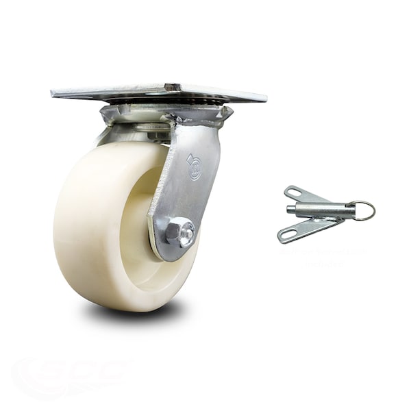 5 Inch Heavy Duty Nylon Caster with Ball Bearing and Swivel Lock